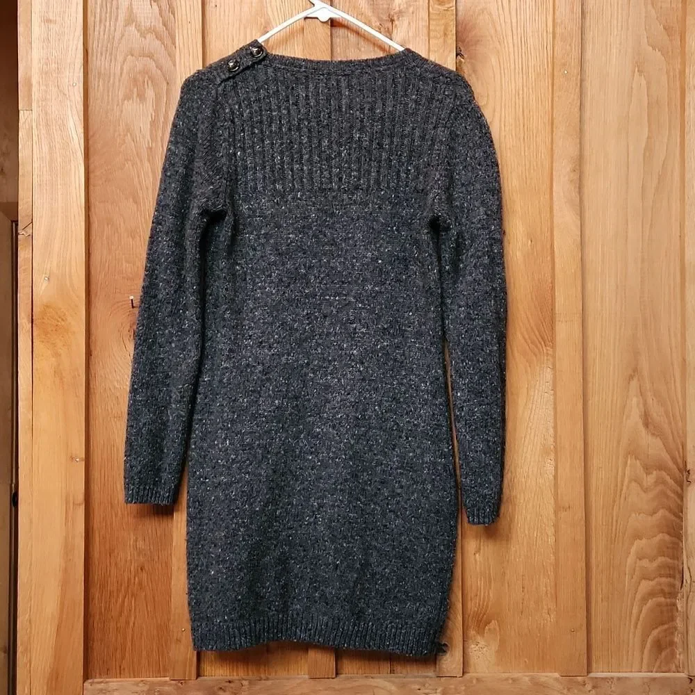 Boden Wool & Alpaca Sweater Dress, Vintage Size 8, Gray, Black White Multi Knit